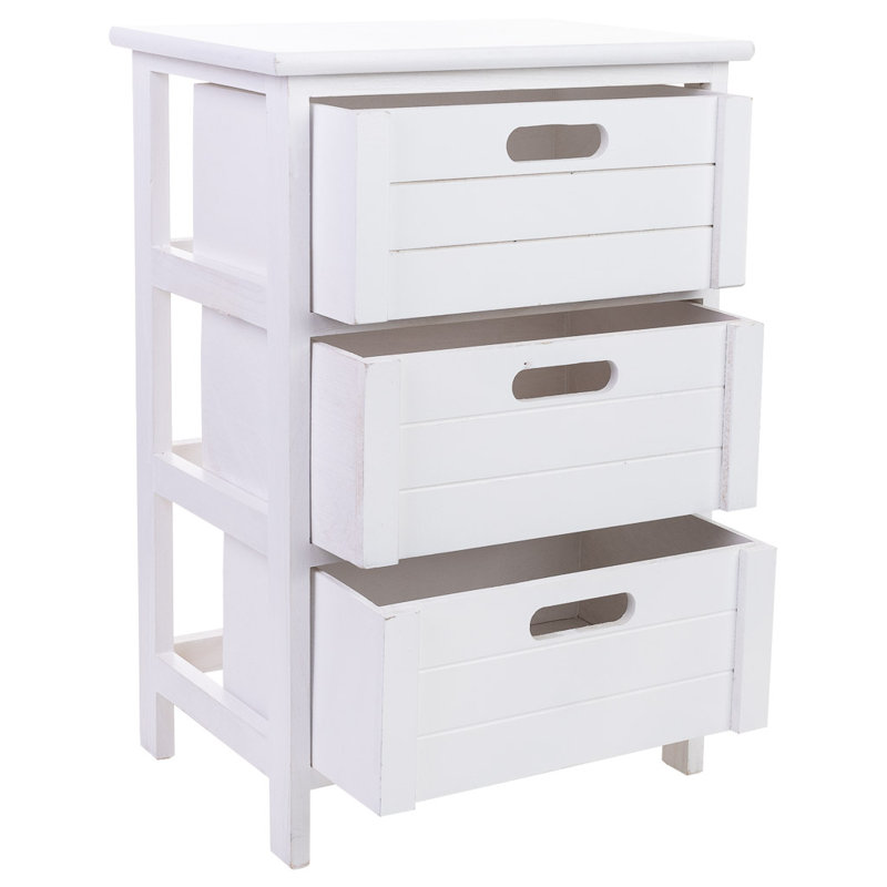 Lovingston 40cm W 3 - Drawer Chest of Drawers, White