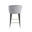 Tabouret à hauteur de comptoir contemporain en velours avec capitonnage à rainures profondes et pieds en métal-1921692102