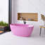 59 po X 30 po Baignoire de trempage avec drain central en rose foncé / chrome