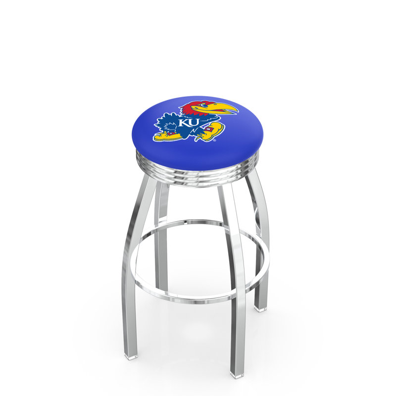 Tabouret de bar Logo Series, Tabouret de comptoir (siège d'une hauteur de 25 p, Noir soudé uni, Université du Kansas
