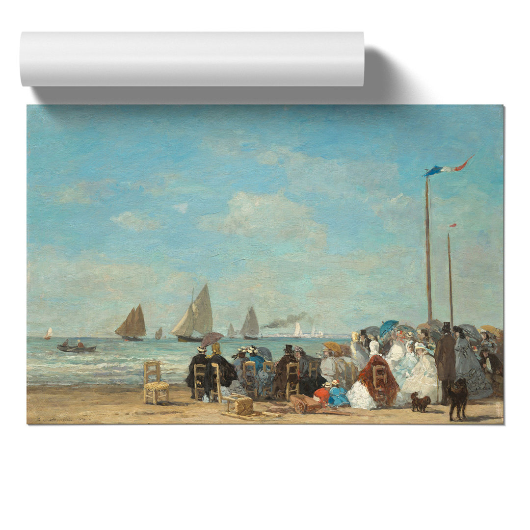 Beach at Trouville by Eugene Boudin - Frameless Print