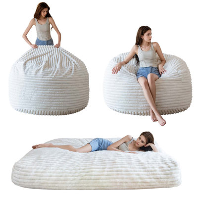 Thick striped Convertible bean bag bed by Trule