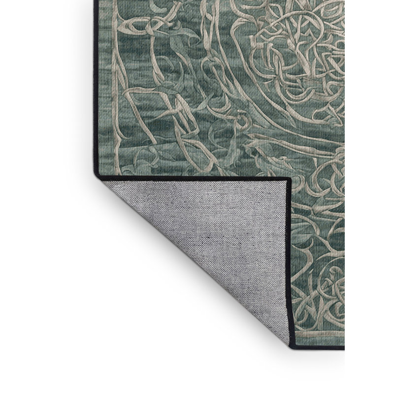 Machine Washable Gray Area Rug, Rectangle 2' x 3'