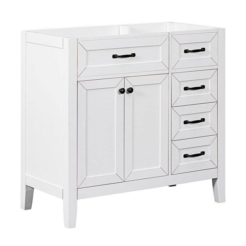 Base de meuble-lavabo simple 35,5 po seulement, Blanc