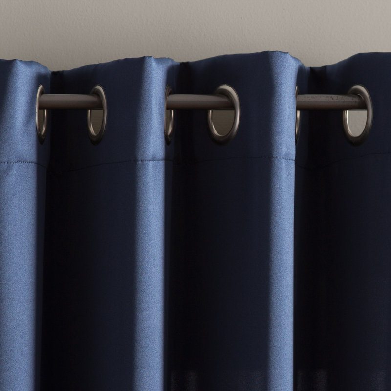 Thermal Energy Saving Grommet Curtain Panel - Basics by Wayfair™, Navy, 40" W x 84" L