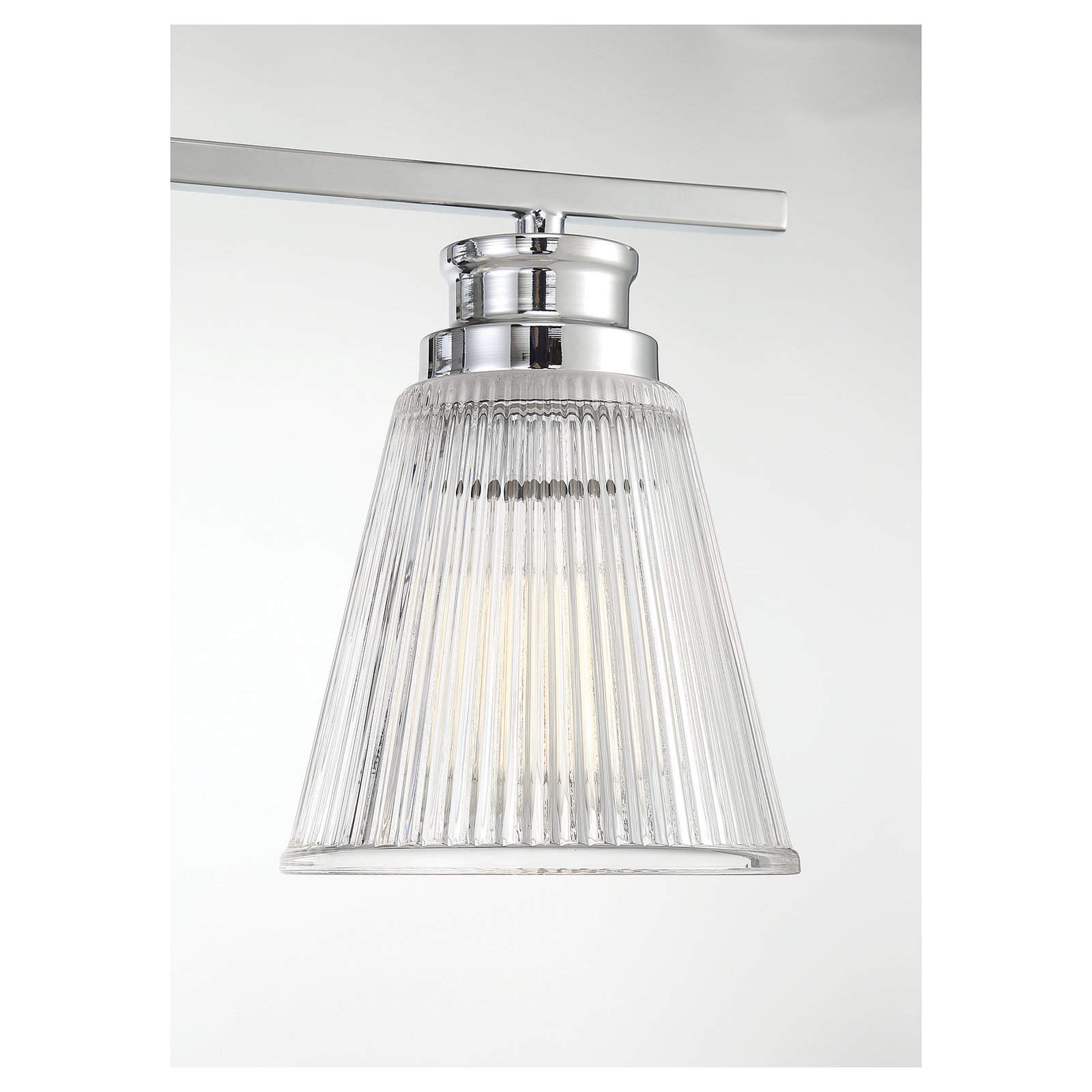 Orsina 2 Light Ribbed Dimmable Vanity Light, Chrome