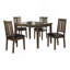 Ensemble de table de salle à manger à finition cerise foncée 5 pièces avec 4 chaises Ensemble de salle à manger en similicuir noir