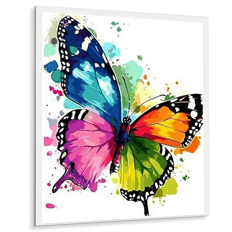 Papillon, arc-en-ciel, bonheur - Art mural papillon, Métal métal, H 40 po x l 30 po x P 1,5 po