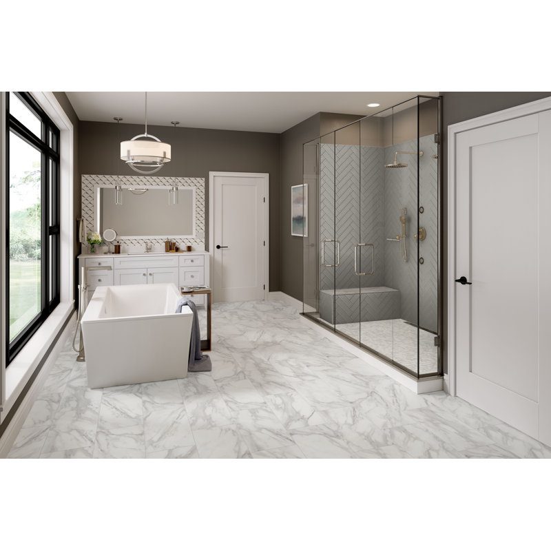 Raku 3 In. X 12 In. Matte Ceramic Wall Tile (6.3 Sq. Ft./Case), Silver 