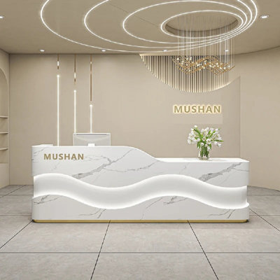 Clermeau L-Shape Manufactured Wood Reception Desk