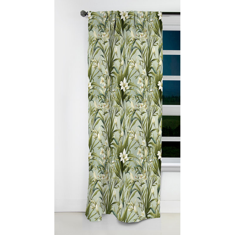 Motif de bambou tropical Zen I - Rideau floral - Rideau occultant floral - 1 panneau, L 52 po x L 90 po