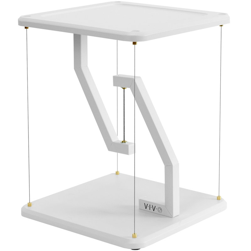 VIVO Universal White 12" Tensegrity Speaker Stand, Floating Tabletop Platform