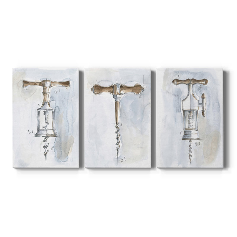 Corkscrew Variety II  -Custom Wrapped Gallery Canvas - 3 Pieces, 48" H x 96" W