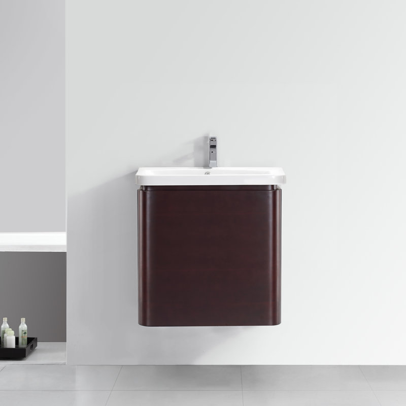 Ensemble de meuble-lavabo 2 tiroirs suspendu mural 24 po