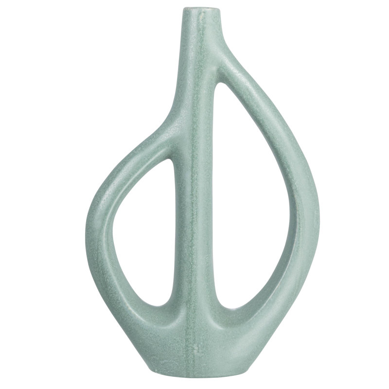 Vase en grès sculpté avec poignées en forme de goutte Desuan