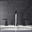 Robinet de lavabo de salle de bain espacé noir mat avec tuyau d'alimentation en eau et cartouche CUPC