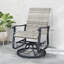 Fauteuil oscillant d'extérieur en rotin d'osier avec cadre en acier, dossier haut, jaune, 2 pièces