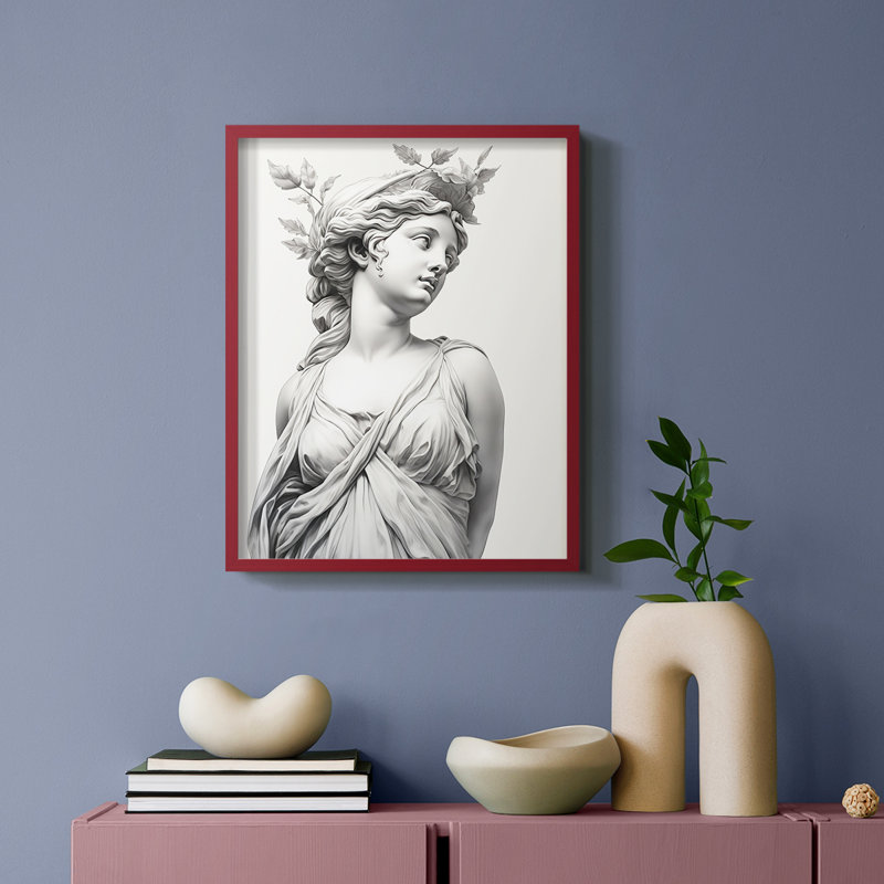 WOMEN Series X - reproduction encadrée de qualité supérieure - prête à être accrochée - aucun clou requis, Rouge