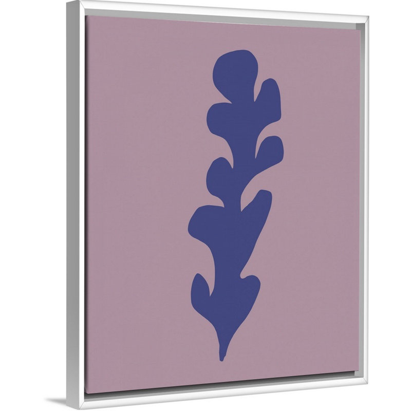 « varech viii kids », art encadré, Cadre flottant blanc avec toile / mauve / rose, H 14 po x l 11 po x P 1,2 po