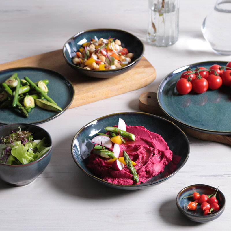 Assiette à soupe en grès Bio, bol à pâtes, bol à salade, 28,7 oz (ensemble de 6)
