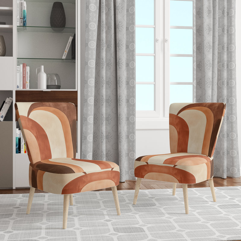 Chaise d'appoint Abstract Shapes - Chaise d'appoint Earthtone Arc Composition I, Side Chair Armless