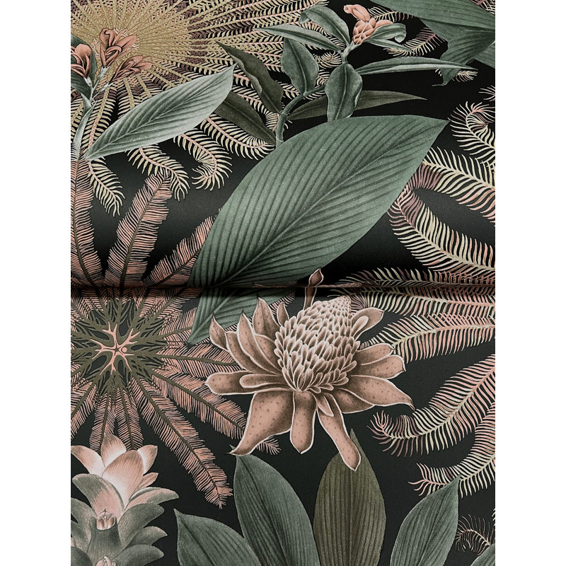 Papier peint tropical Enchanted Garden, Brun