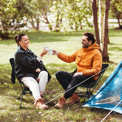 Ultralight Portable Camping Chair, Compact Folding Camping Chair With Side Pockets, Lightweight Backpacking Chair For Outside, Hiking, Travel, Support