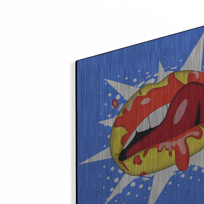 Art mural en métal «Lips 3» par Mark Ashkenazi, Winston Porter, H 36 po x l 36 po