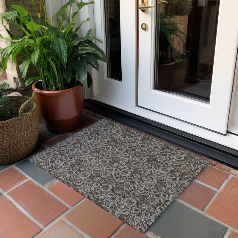 Tapis intérieur / extérieur Flitwick avec envers antidérapant, Rectangle 1 pi 8 po x 2 pi 6 po