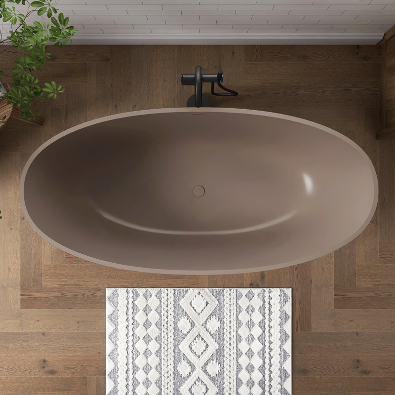 Baignoire de trempage autoportante 65 po, Gris, café