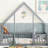Twin Floor Bed With House Construction And Guardrails, Grey - Built Pine For A Sound Peaceful Night House-Shaped Fence Made Materials Long Night's Sleep-228277128