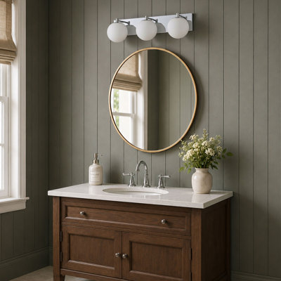 Applique murale moderne de 3/4 globe pour salle de bain avec abat-jour en verre