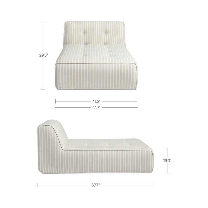 Chaise longue Sunseeker rayée brune, Acrylic, Brown Stripe