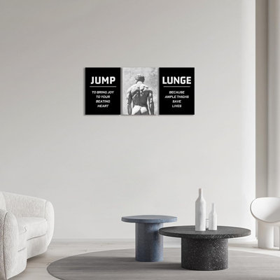 Inspiré de motifs d'affiches murales modernes sur toile, impressions sur toile, œuvre d'art, gymnase, décoration murale, salon, décoration murale, 12 H x 16 l x 3 P