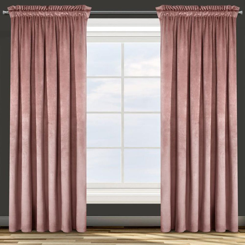 D91 Rosa Slot Top Blackout Curtain, Pink