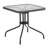 Amlie 28'' Square Glass Metal Table with Rattan Edging and 2 Rattan Stack Chairs-248300046