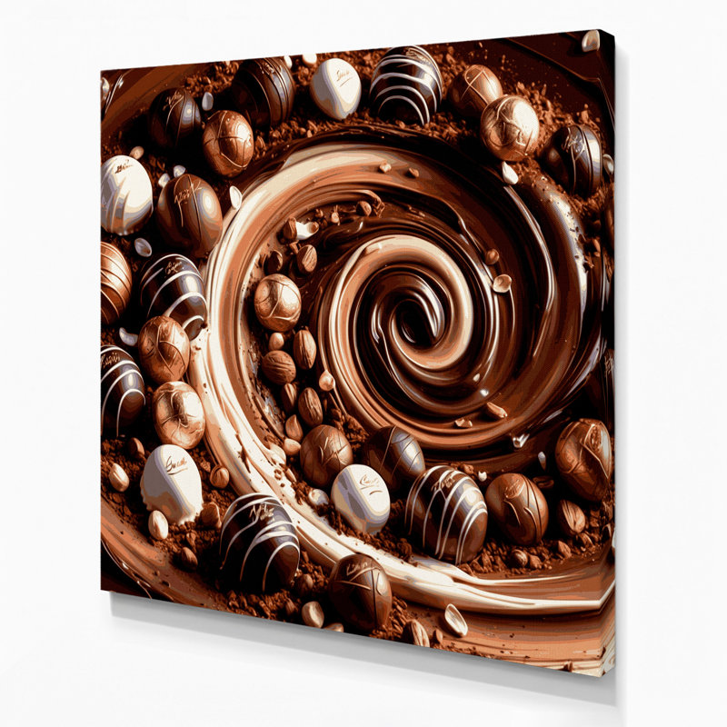 Dessert Lindt chocolat rouge, art mural sur toile, H 12 po x l 12 po