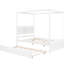 Size Canopy Bed With Trundle, And Pinewood Full Trundle Canopy, Versatile Decor, Solid Wood, White