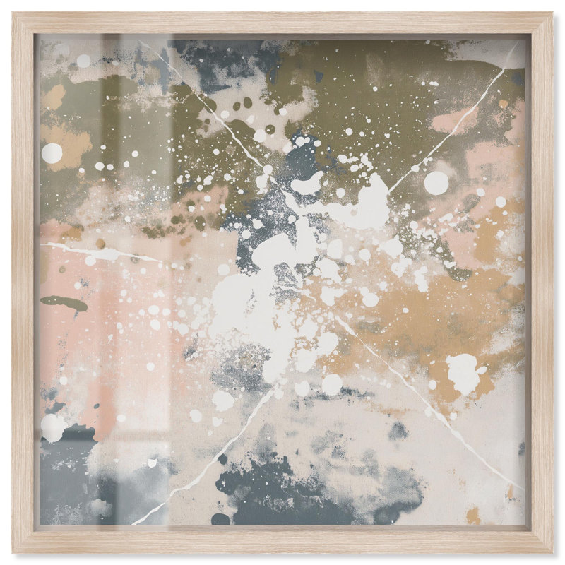 «Splatter Effect III», reproduction d'art abstrait par Art Remedy, H 17 po x l 17 po, Crème, crème