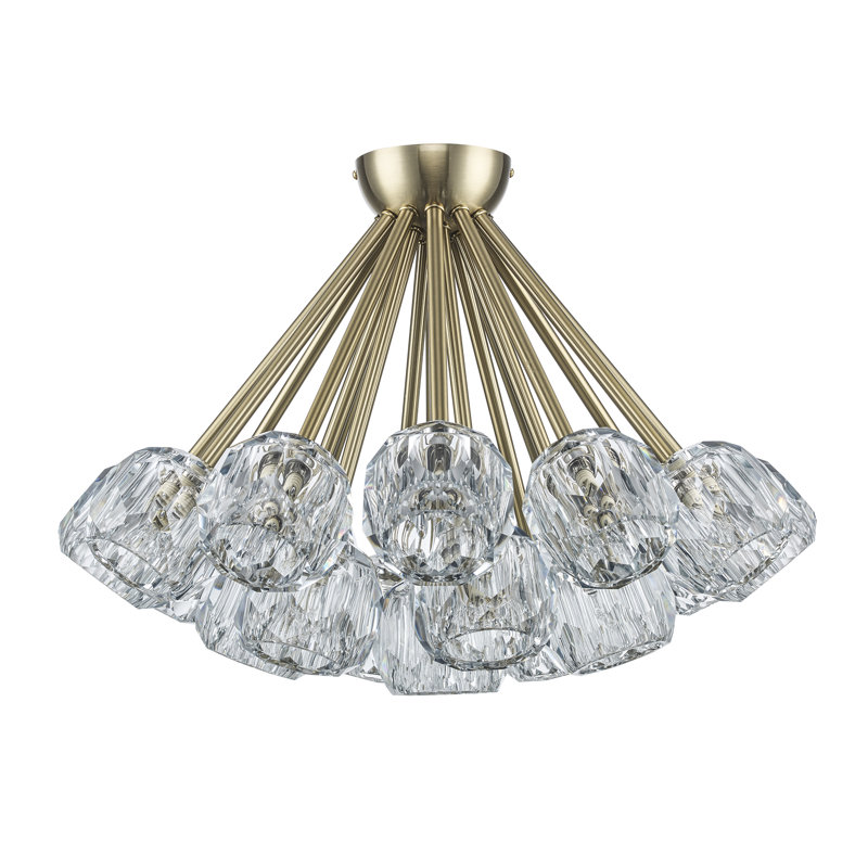 Plafonnier semi-encastré 19 lumières Konotopsky, Or antique