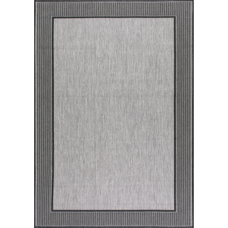 Tapis d'intérieur / extérieur gris tissé à la machine Mcelfresh, Rectangle 3 pi x 5 pi