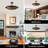 33" Rattan Caged Ceiling Fan With Dimmable LED Lights And Remote Control