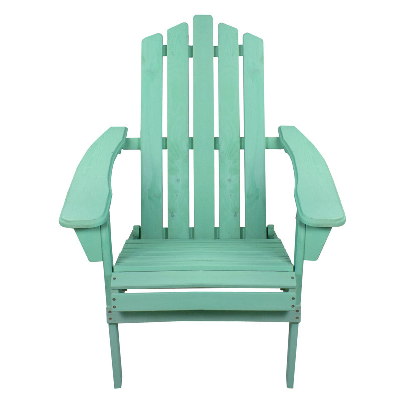 36" Classic Folding Wooden Adirondack Chair, Green