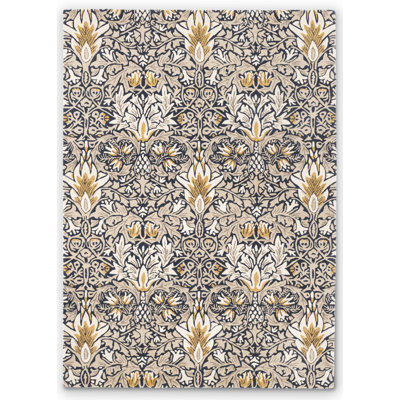 Morris Hand Tufted Wool Floral Area Rug in Blue
