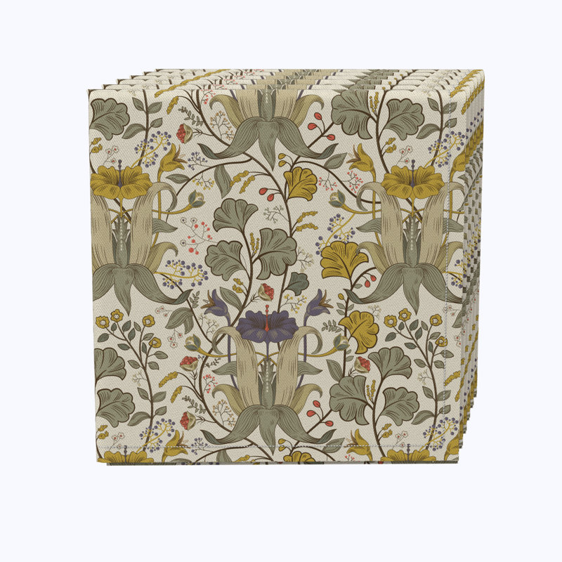 100% Cotton Floral Square Napkin