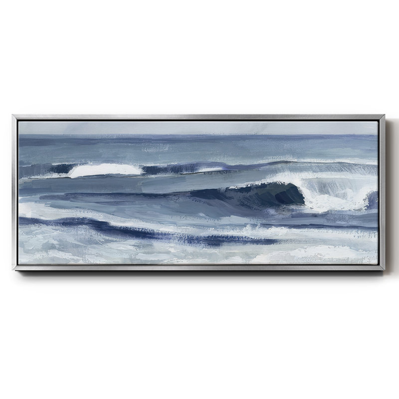 Surf Spray I- Framed Canvas, 12" H x 30" W