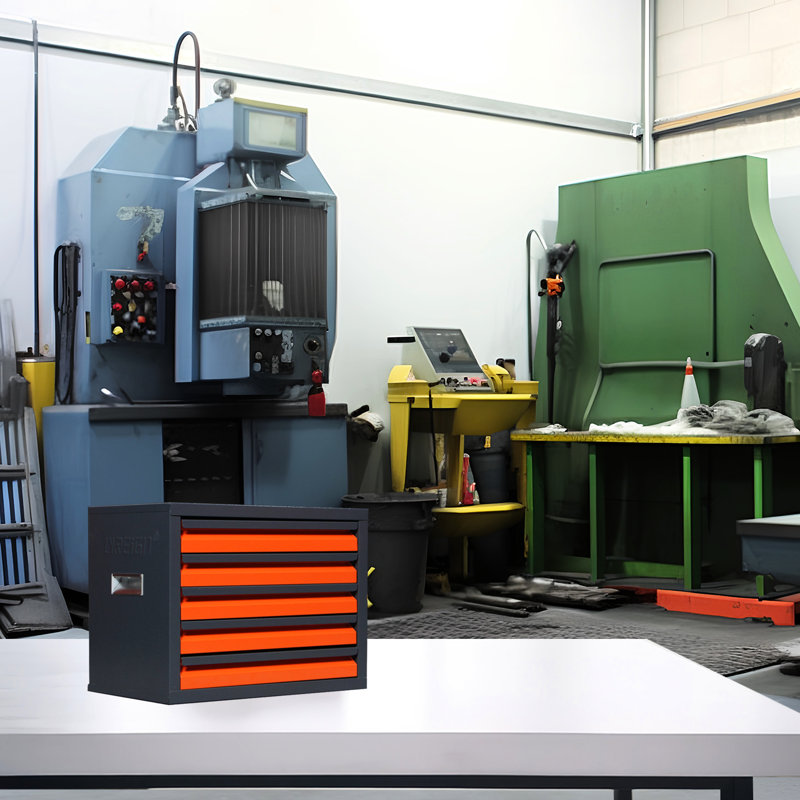 Distributeur de perceuse à 5 tiroirs, gris ciment, acier laminé à froid, efficace, polyvalent, organisateur de service d'entretien avec tiroirs, fabriqué en ABS et en acier, L 15,7 po x l 9,4 po H 12,0 po, poignée lisse