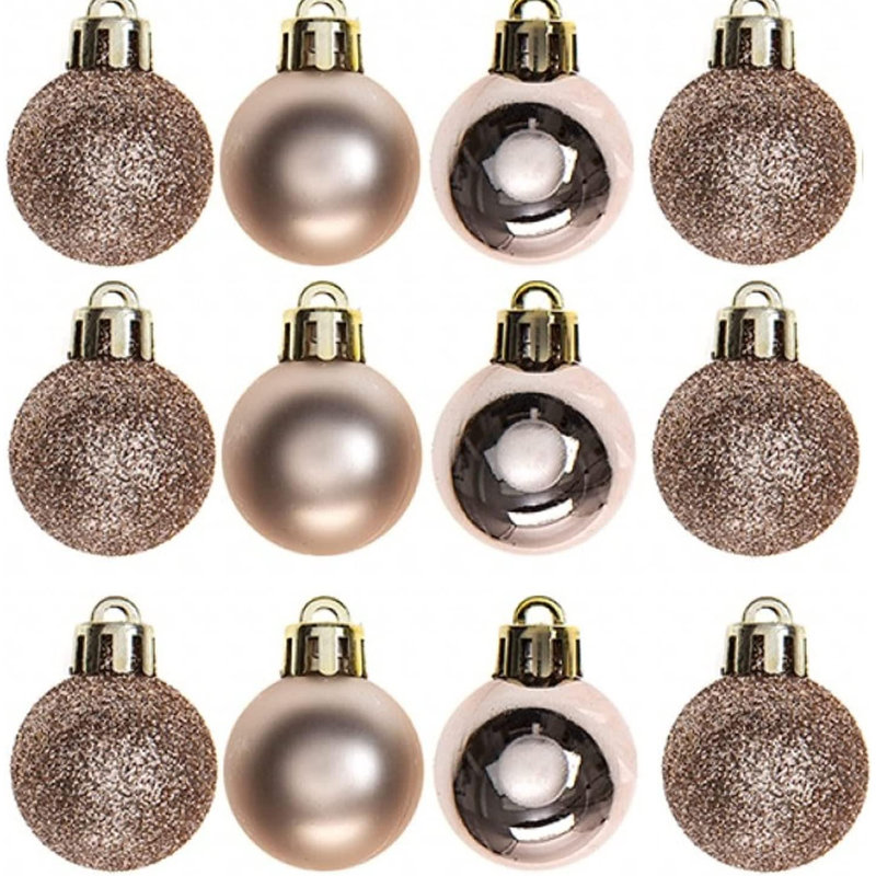 Polyvinyl Chloride (PVC) Bauble, Rose Gold, 3cm H x 3cm W x 3cm D