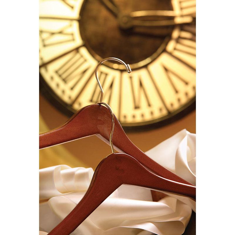 Cintre en bois pour robe / chandail / chandail, Noyer / Chrome, 100