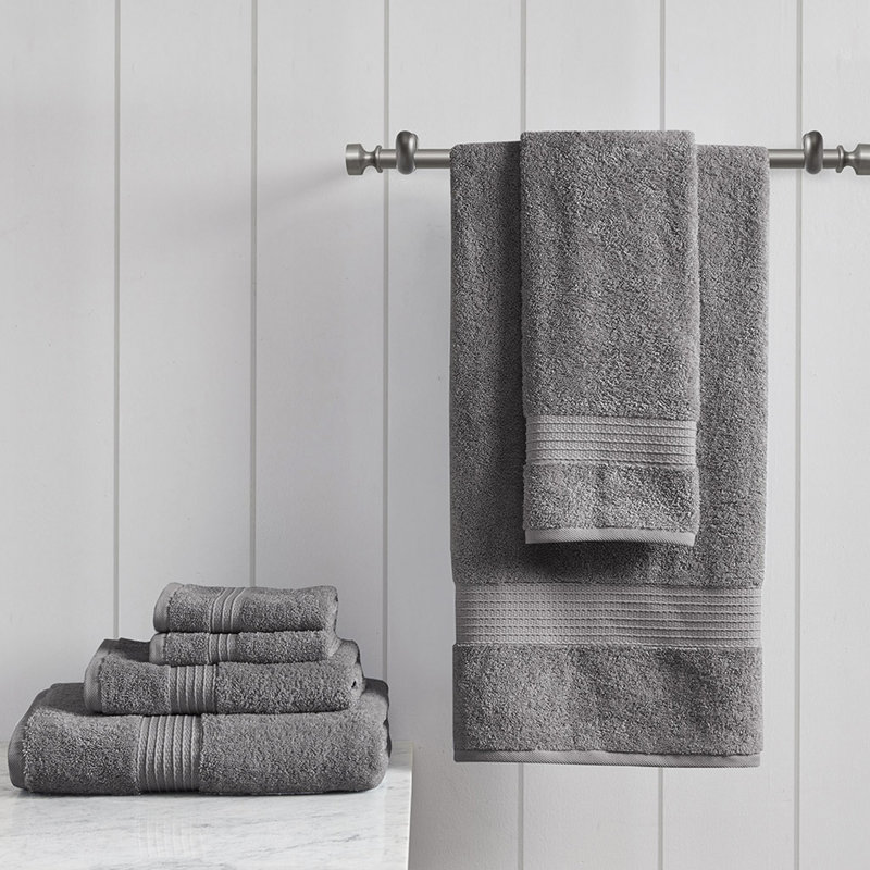 6 Piece Cotton Towel Set, Charcoal